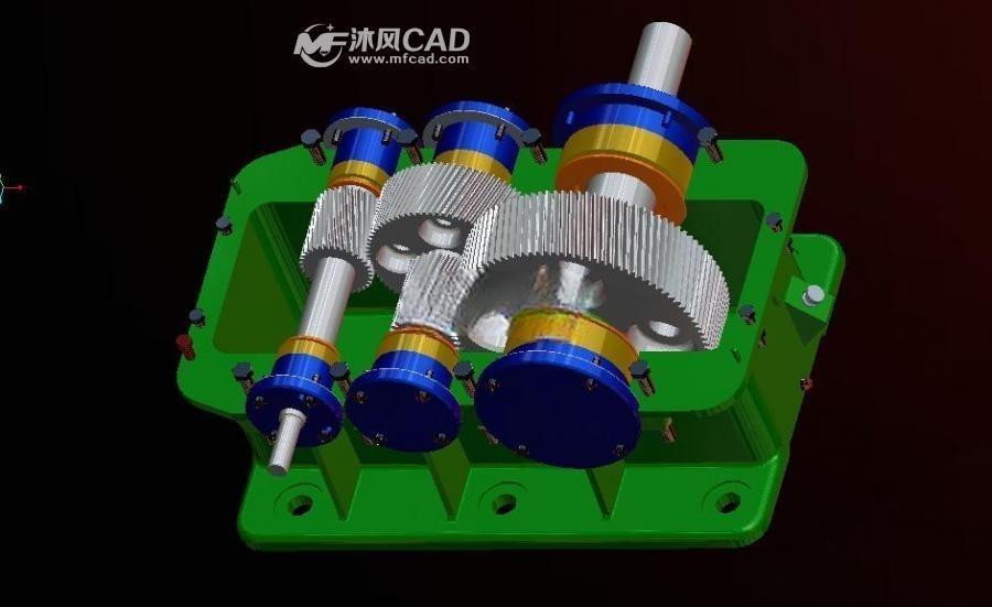 二级减速器含三维模型二维CAD图课程sw2014可编辑
