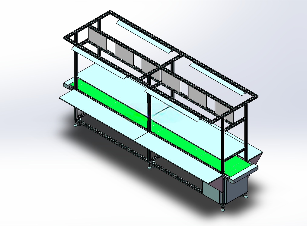 流水线工作台 3D模型sw2018可编辑