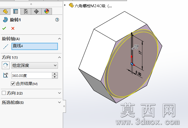 Solidworks建模实例:M24六角螺栓及螺母 Solidworks建模实例:M24六角螺栓及螺母