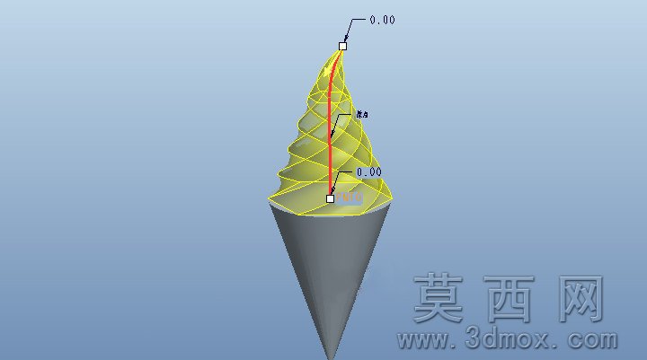 Proe/Creo中可变截面扫描创建冰激凌 Proe/Creo中可变截面扫描创建冰激凌
