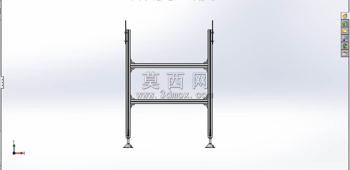 非标输送机型材支腿正视图